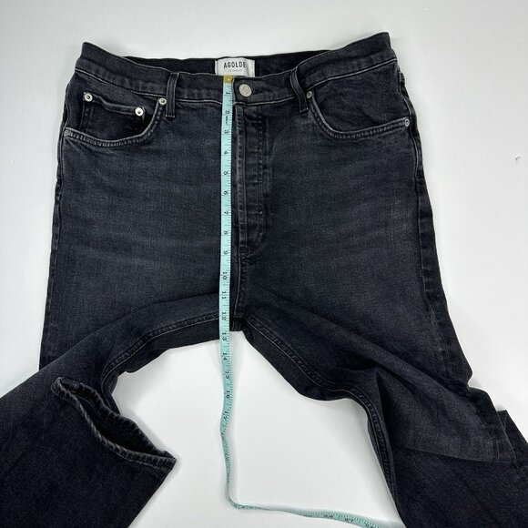 AGOLDE Women Black Pepper Hi-Rise Straight Crop Designer Luxury Jean W32/L26 - Picture 9 of 12